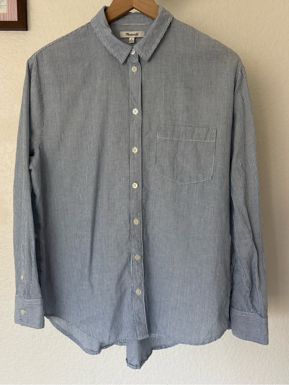 Madewell side button oversized ex boyfriend shirt